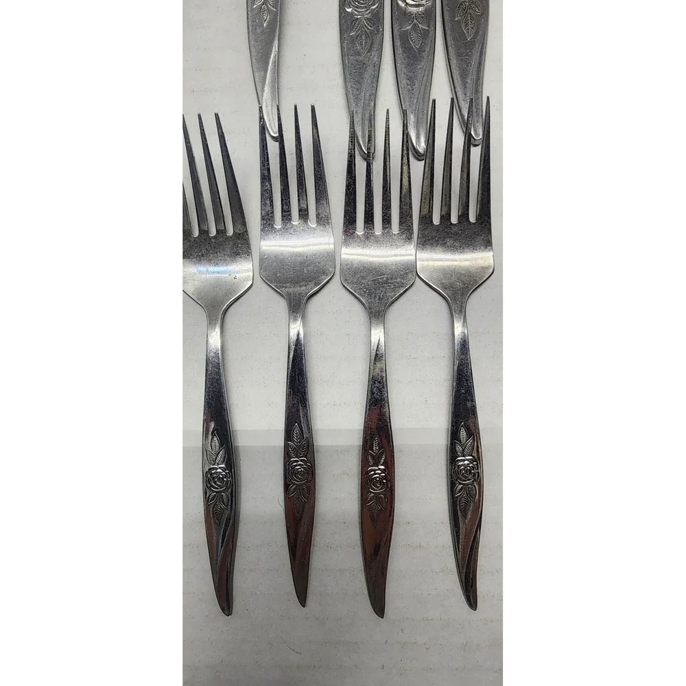 14 Pcs Hanford Forge Stainless Steel Flatware AVON ROSE Spoons, Forks,‎ Knives